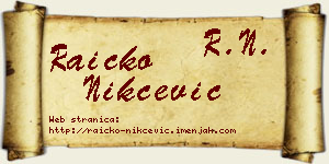 Raičko Nikčević vizit kartica